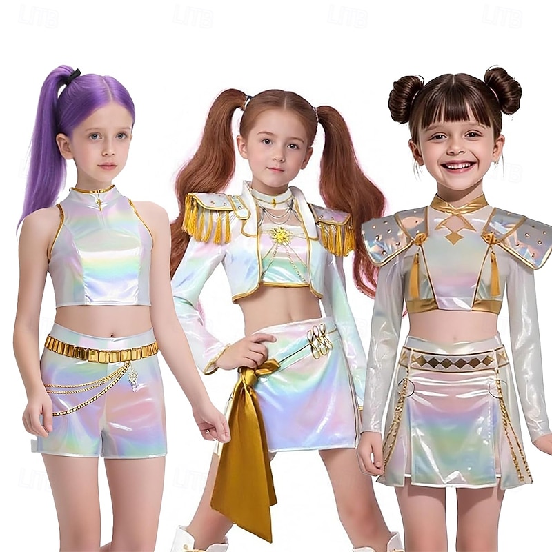 Korean Idol Inspired Pop Star Outfits Fashion Cosplay Costume Virtual Idol Movie Cosplay for Women's Girls' Adults Kids Halloween Performance Halloween