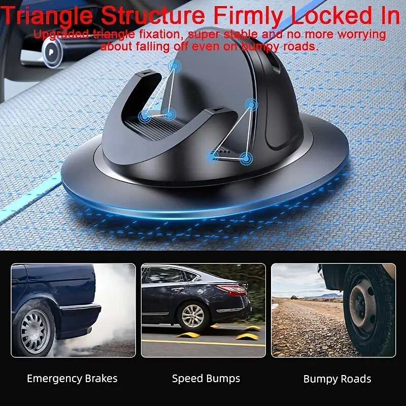 Car Phone Mount Dashboard Phone Mount Adapter 360 Rotating Car Phone Holder Suction Cup Silicone Car Dash Pad Anti-Slip Desktop iPhone Phone Stand3