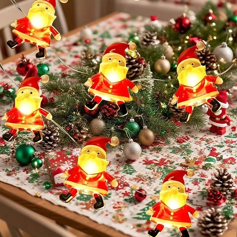 Christmas Snowman Old Man Elk Fairytale String Lights 2m 20LED 3m 30LED Battery Powered Mushroom Lights New Year Party Holiday Home Bedroom Christmas Tree Decoration Garland Lights3