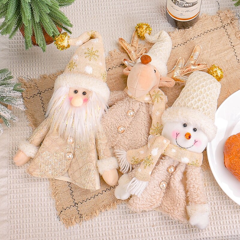 Christmas Santa Doll Wine Bottle Cover Cute Red Wine Bottle Decorative Sack Holiday Table Party Festive Home Decoration Christmas Gift Accessories Bag2