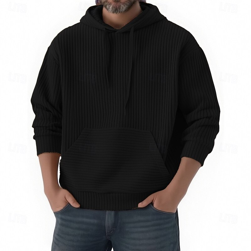 Men's Hoodie Fleece Hoodie Black Army Green Red Navy Blue Khaki Hooded Plain Drawstring Pocket Sports & Outdoor Daily Holiday Polyester Streetwear Basic Casual Fall Winter Clothing Apparel Hoodies4