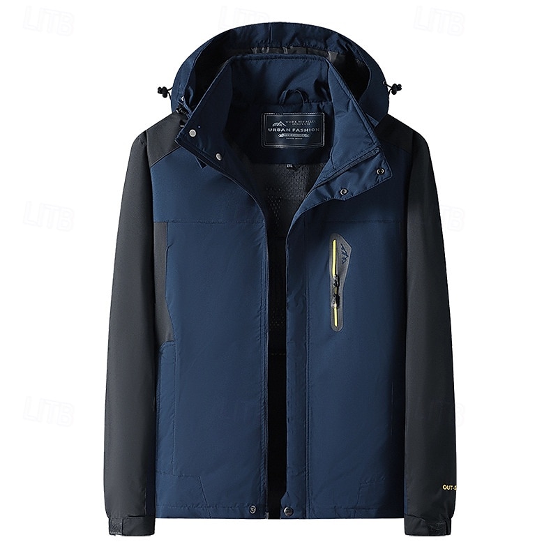 Men's Softshell Jacket Hiking Jacket Thermal Jacket Outdoor Waterproof Windproof Hiking Outfits Hiking Clothes Winter Autumn / Fall Top Camping / Hiking / Caving Running Patchwork Black Army Green Red3