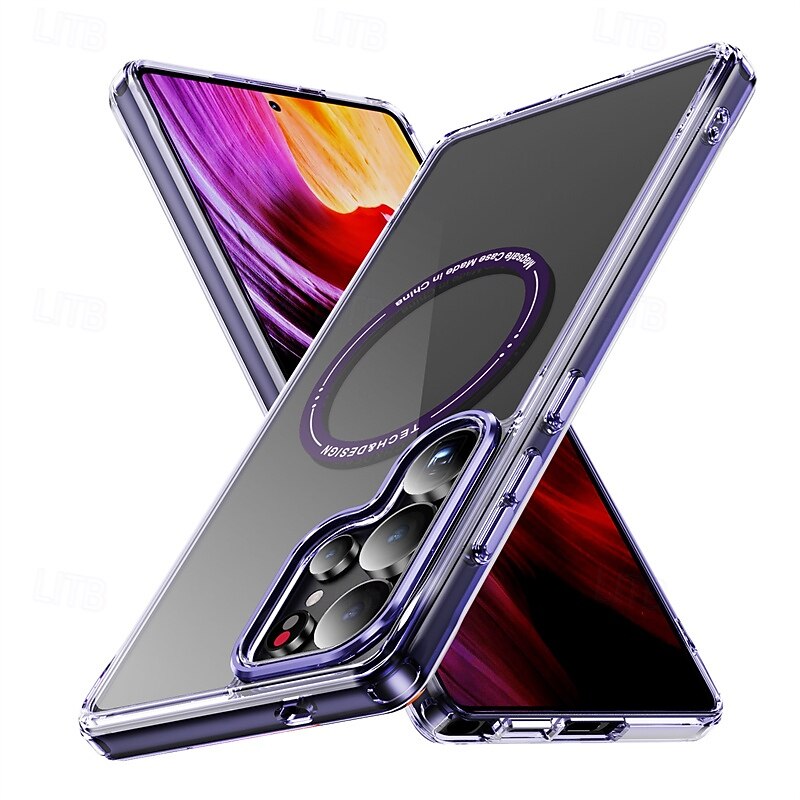 Phone Case For Samsung Galaxy S25 Ultra Plus S24 Ultra Plus S23 Ultra Plus A56 A16 Back Cover Magnetic Adsorption Translucent Magnetic Shockproof TPU PC2