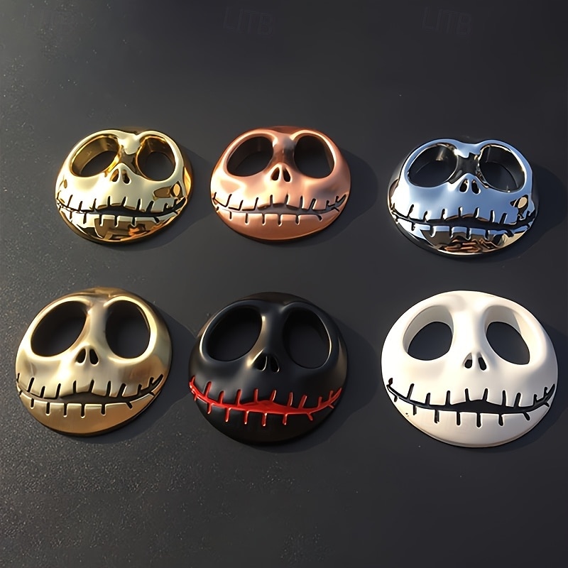 2pcs The Nightmare Before Christmas Jack Skellington Car Emblem Zinc Alloy Metal Pumpkin Car Decal Vehicle Decoration Badge for All Car Models Car Decals And Stickers