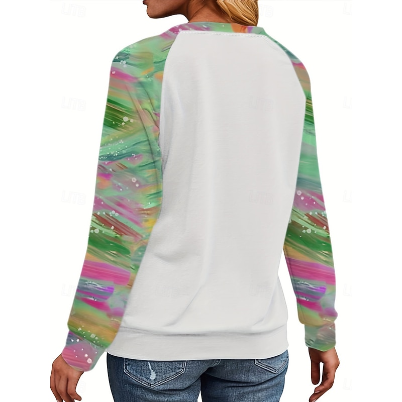 Women's Pullover Sweatshirt Graphic Christmas Tree Fashion Casual Long Sleeve Crew Neck Round Neck Regular Tops Street Dailywear Print Grass Green Pink Red Blue Purple Fall Winter2