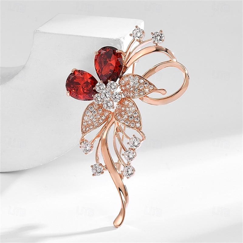 Brooches Classic Retro Floral Elegant Fashion Brooch Jewelry Champagne For Wedding Party Gift Engagement Prom Festival3