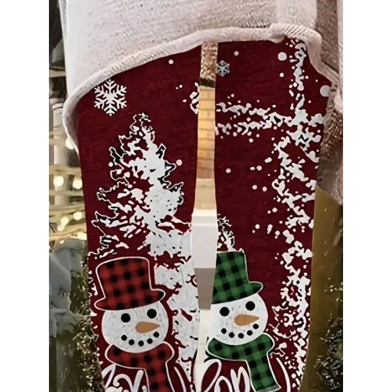 Women's Chinos Leggings Cozy Leggings Vacation Casual Full Length High WaistPantsUgly Christmas Snowman Printing Thermal Warm Comfortable Stretchy Vacation Casual Daily Wine Summer Spring Fall Winter2