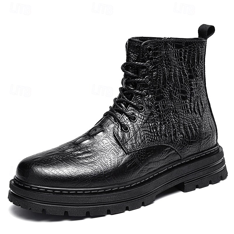 Men's High - Top PU Leather Winter Boots | Warm Insulated Design & Anti - Slip Sole2