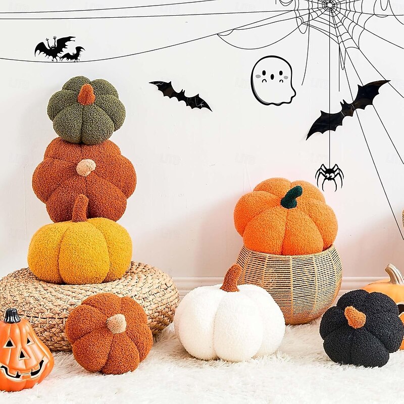 Creative Pumpkin Pillow Plush Cushion, Halloween & Christmas Decorative Throw Pillow for Sofa, Bed, and Home Decor3