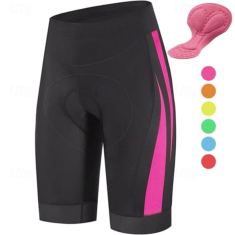 Women's Graphic Cycling Shorts Bike Shorts Bike Padded Shorts / Chamois Bottoms Mountain Bike MTB Road Bike Cycling Sports 3D Pad Quick Dry Reflective Strips Moisture Wicking Yellow Pink Spandex