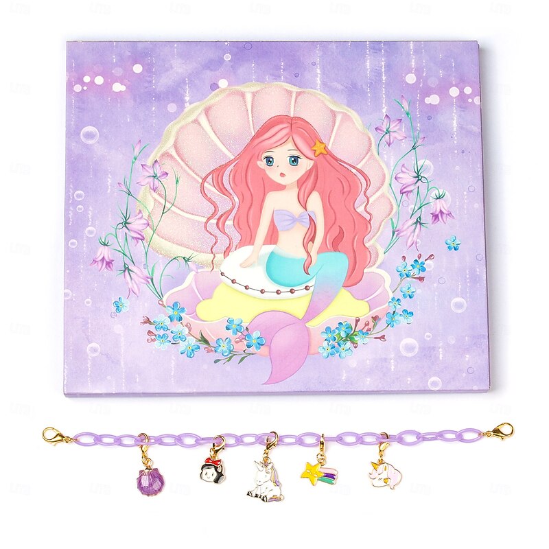 Christmas Advent Calendar Bracelets 2025 Mermaid Theme, 24 Days DIY Jewelry Making Kit with Mermaid & Ocean Charm Beads, 2 Adjustable Bracelets, Xmas Countdown Gift for Girls Kids Teens Women4