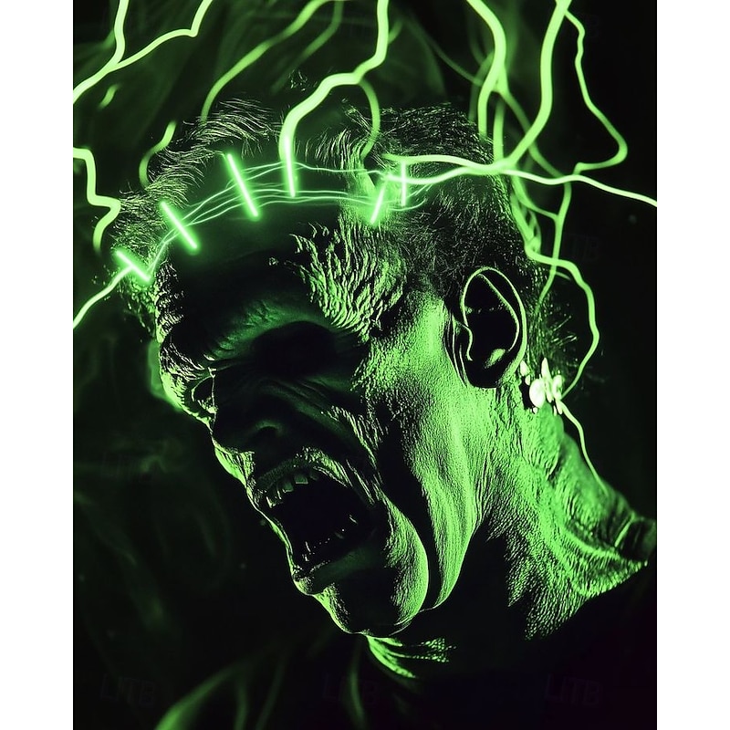 Halloween Men's Optical Illusion Zombies 3D T Shirt Short Sleeve T shirt 3D Print Crew Neck Shirt Exaggerated Designer Horror Party Street Holiday Purple Green Summer Spring All Seasons Clothing3