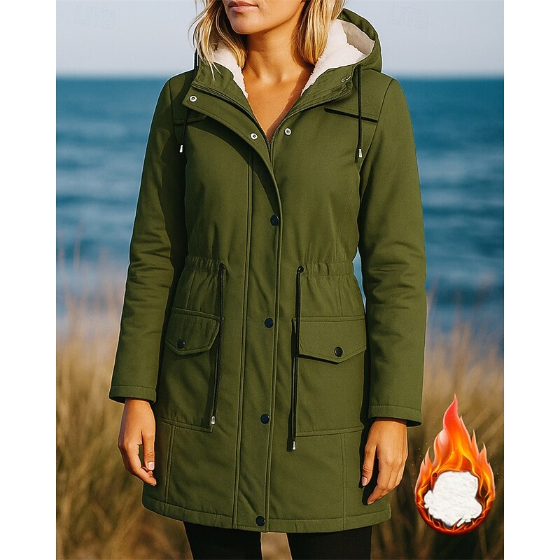 Women's Hiking Jacket Fleece Jacket Thermal Jacket Winter Outdoor Thermal Warm Windproof Top Black Pink Army Green Red Dark Blue