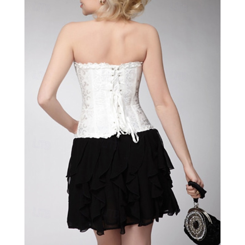 Women's Corset Shapewear Waist Cincher Shapewear Sexy Corset Sexy Sweet Pure Color Lace Vacation Party Street Sleeveless Corset Black White Red Spring Fall Tailored Fit3