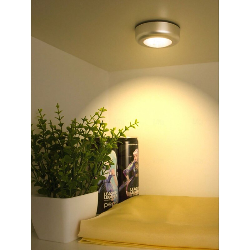 Dimmable Touch Control Night Lights 6/3/1 Pcs Wireless Stick-On Round LED Wall Lights - Versatile for Nursery Kitchen Home Decor3