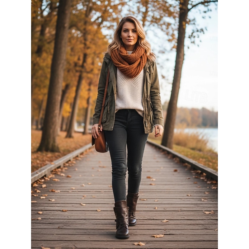 Women's Brown Buckle and Studded Ankle Boots - Rugged Outdoor Style for Fall/Winter - Ideal for Hiking and Casual Outings3