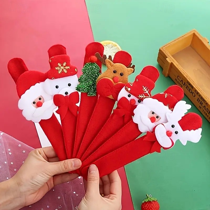 20pcs Christmas-Themed Bracelets Featuring Santa, Snowman, and Reindeer Designs, Perfect Holiday Accessories for Christmas Parties, Gift Exchanges, Suitable for Kids and Adults, Bulk Purchase for Festive Gifts4