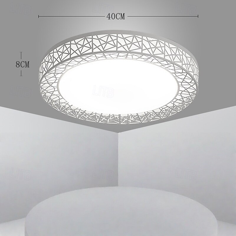 Modern Round LED Ceiling Light, Creative Metal Acrylic Design Lighting Dimmable with Remote Control Minimalist Ceiling Lamp Living Room Lamp Hallway, Bedroom2