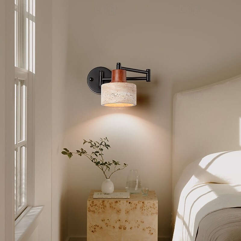 Swing Arm Sintered Stone Beige Wall Light3