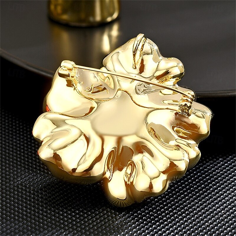 Brooches Classic Retro Geometrical Flower Elegant Fashion Personalized Simple Brooch Jewelry White For Wedding Party Gift Engagement Prom Festival3