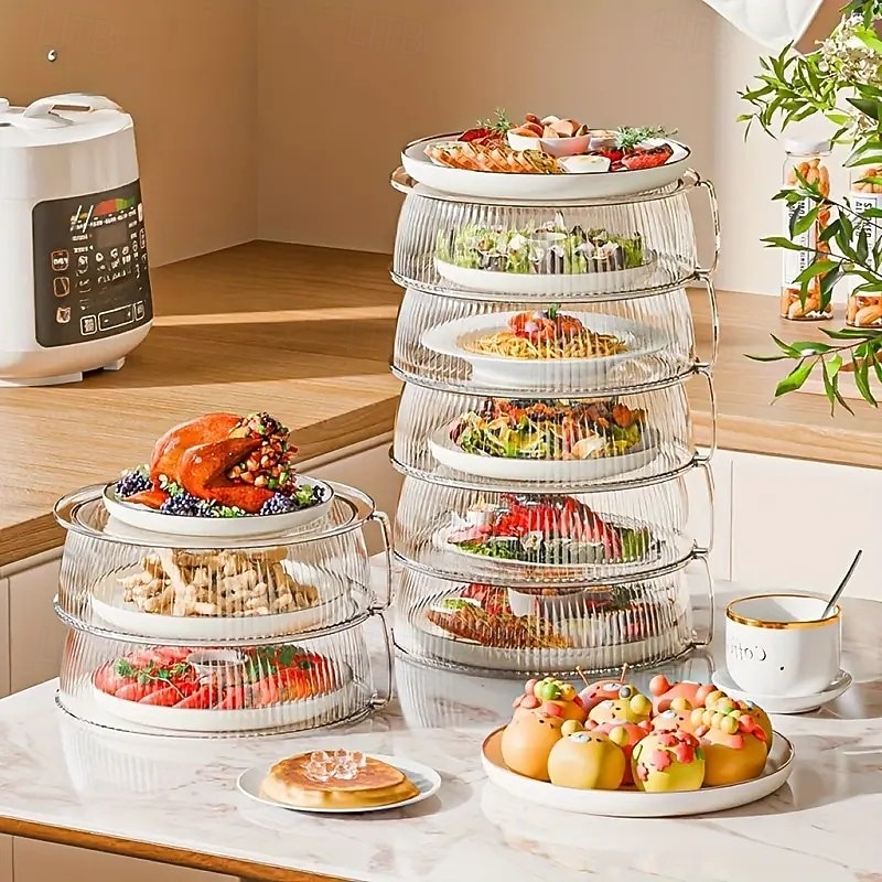 Microwave Splatter Cover with Handle – Heat Resistant Food Grade Plastic Lid for Reheating, Baking, and Outdoor Cooking4