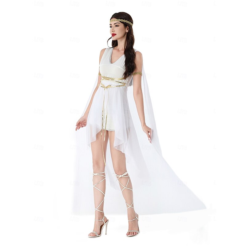Ancient Egypt egyptian Dress Fancy Costume Cleopatra Goddess Fancy Dress Women's Fantasy Halloween Carnival Performance Adults Dress Headband Waist Belt4