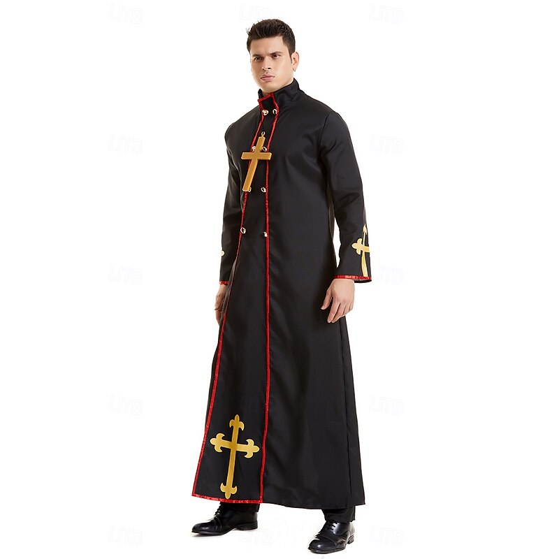 Priest Halloween Outfits Fancy Costume Religious Cosplay Adults' Men's Halloween Carnival Performance Party Easy Halloween Costumes Dress Up4