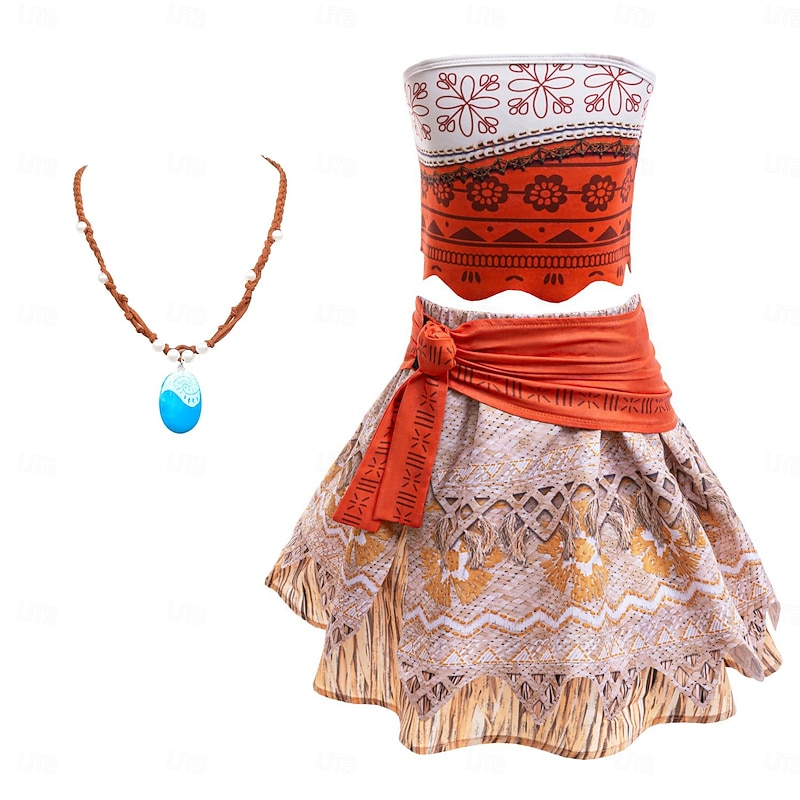 Moana Princess Moana Dress Costume Flower Crown Movie TV Theme Costumes Movie Cosplay for Girls' Kid's Halloween Carnival Children's Day World Book Day Party Birthday Beach3