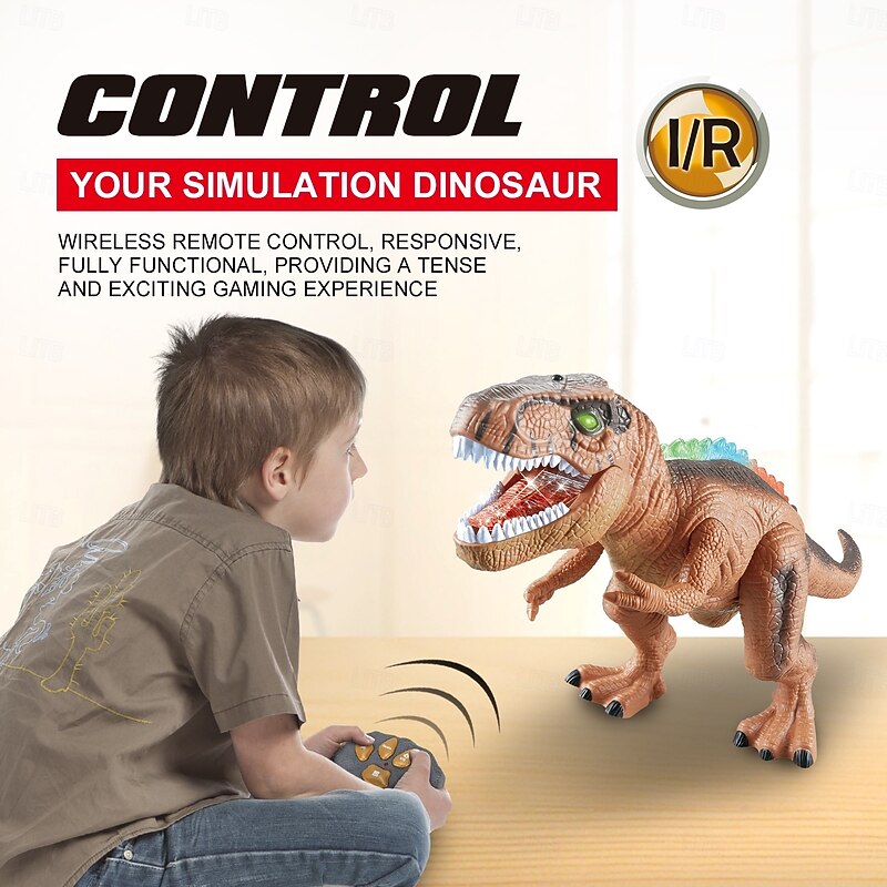 Remote Control Dinosaur Realistic Dinosaur Toys for Kids 3-5Walking3D Eyes Sound Effects Demo Function Jurassic Toys for Christmas Kids 34