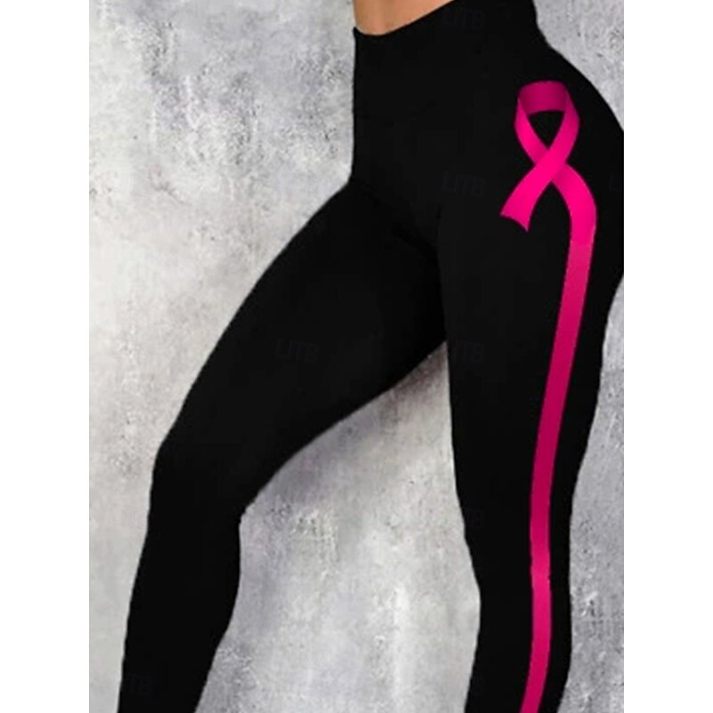 Women's Leggings Vacation Vintage Fashion Ankle-Length High Waist Graphic Color Block Printing Thermal Warm Soft Breathable High Elasticity Outdoor Vacation Yoga Pinky Spring Fall Winter Slim Fit2