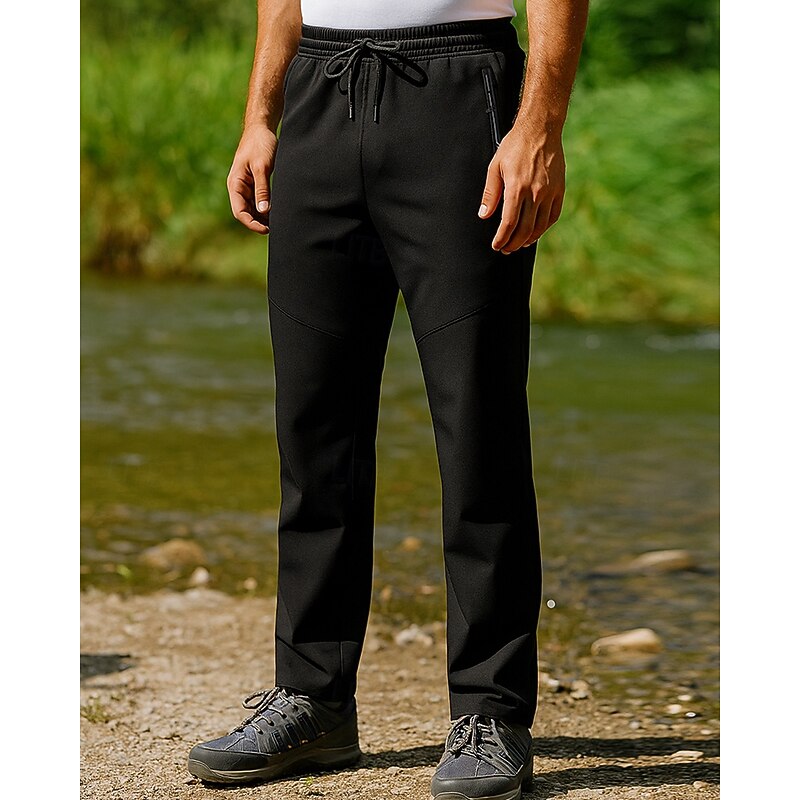 Men's Hiking Pants Trousers Waterproof pants Softshell Pants Winter Outdoor Regular Fit Waterproof Windproof Bottoms Pocket Elastic Waist Black Blue Spandex Camping / Hiking Running S M L XL XXL3
