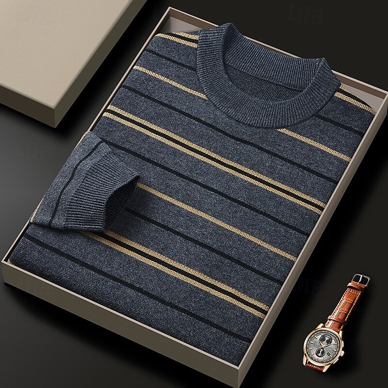 Men's Sweater Pullover Sweater Jumper Ribbed Knit Regular Tops Knitted Slim Fit Plain Crew Neck Knitwear Contemporary Casual Daily Wear Clothing Apparel Fall Black Red M L XL