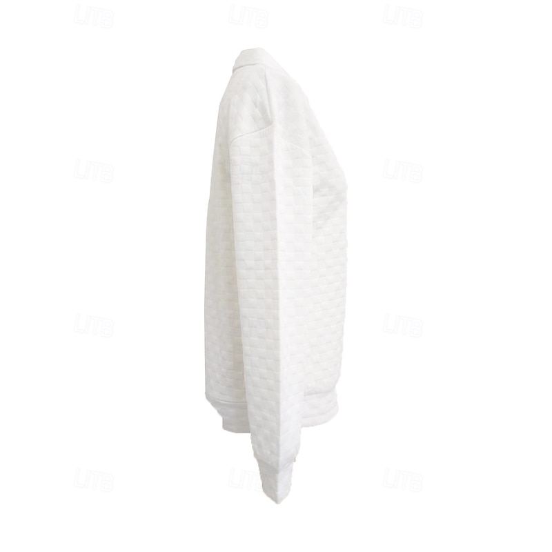 Women's Pullover Sweatshirt Plain Casual Long Sleeve Half Zip Regular Tops Home Street Half Zip Black White Blue Gray Fall Winter4