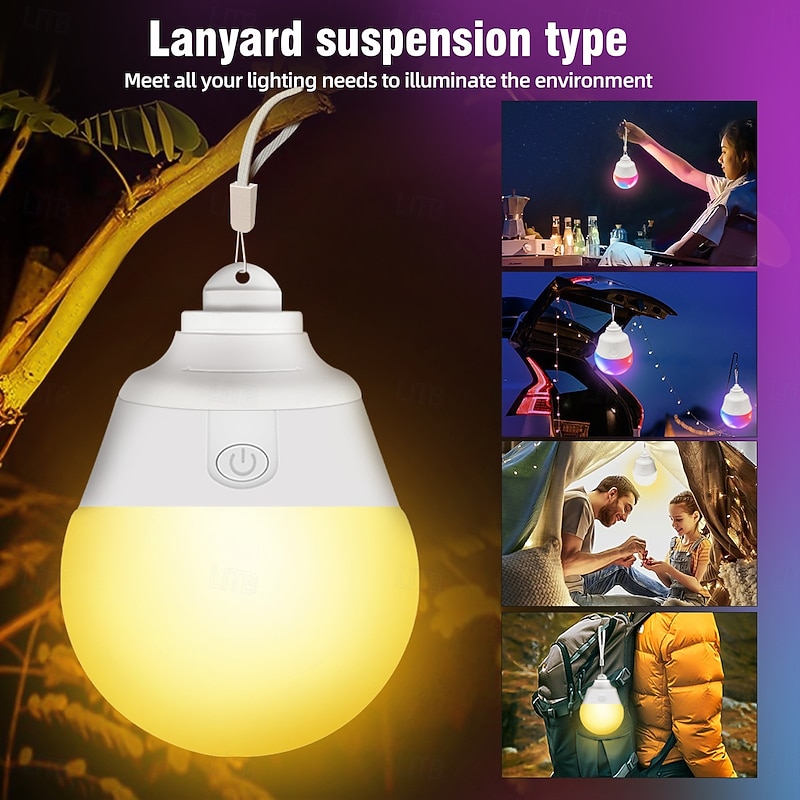 Rechargeable Light Bulbs with Remote Control, RGBCW 1800mAh Battery Operated Light Bulb, Detachable LED Light Bulbs for Wall Sconces, Emergency2