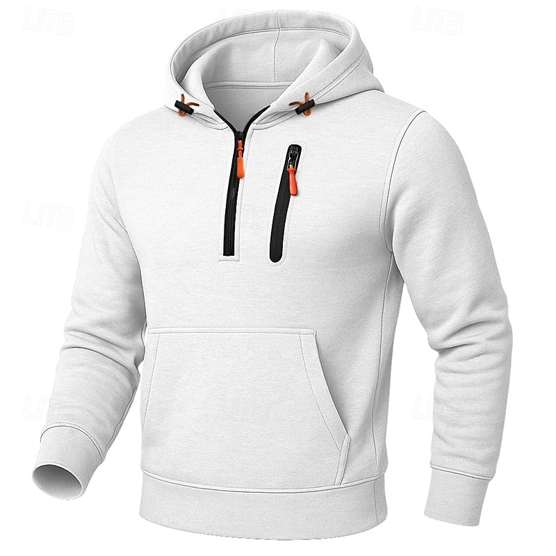 Men's Hoodie Quarter Zip Hoodie Tactical Hoodie Black White Army Green Navy Blue Khaki Hooded Plain Zipper Sports & Outdoor Casual Daily Streetwear Cool Sportswear Fall Spring &  Fall Clothing Apparel2