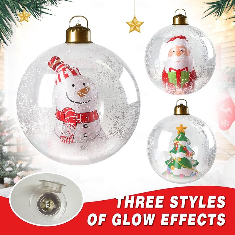 Christmas Outdoor Inflatable Decorated Ball 60cm(23.6Inch) Xmas Huge Large Ornaments for Tree Yard Lawn Garden Porch Blow Up Balls Ornaments4