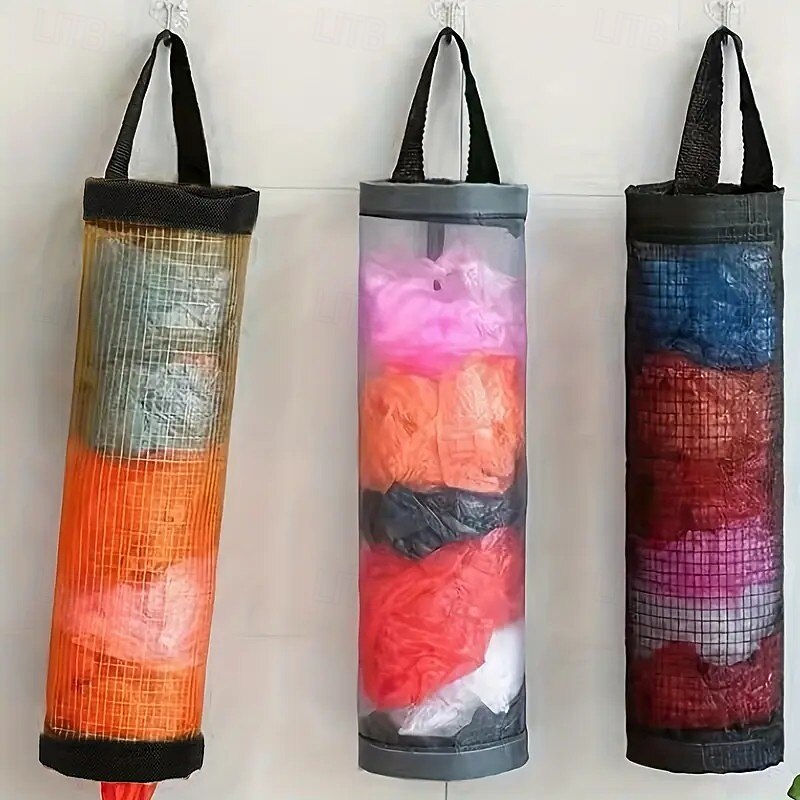 3pcs Folding Storage Bag Sorting Small Bag - Home Storage Artifact Comes with Hooks