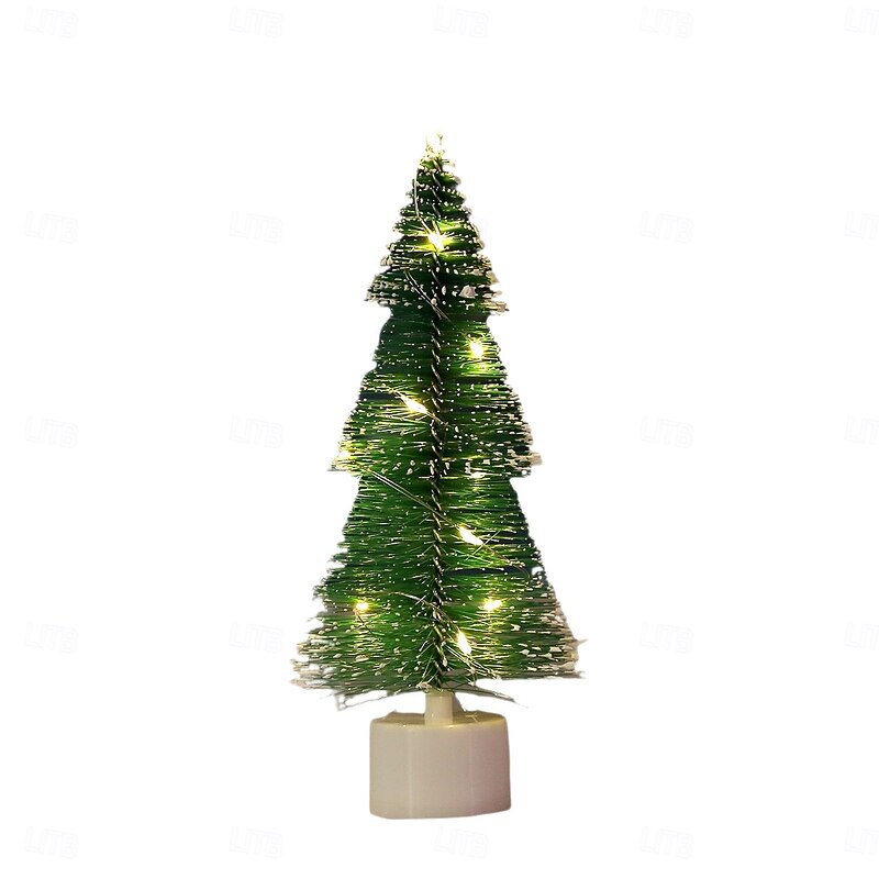 1 Pc 20 * 8CM Christmas LED Mini Christmas Tree Desktop Decorative Ornament Light AG10 * 3 Battery4