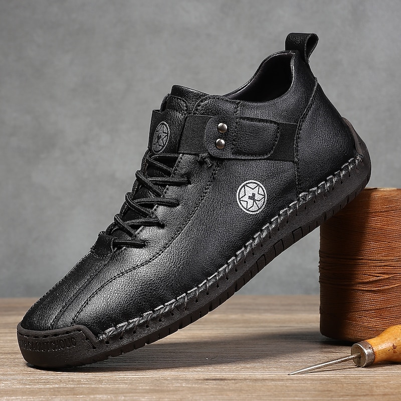 Men's Lace-Up Casual Boots – Retro Handmade Driving Moccasins with Comfortable Sole for Weekend Outings and Relaxed Everyday Style4