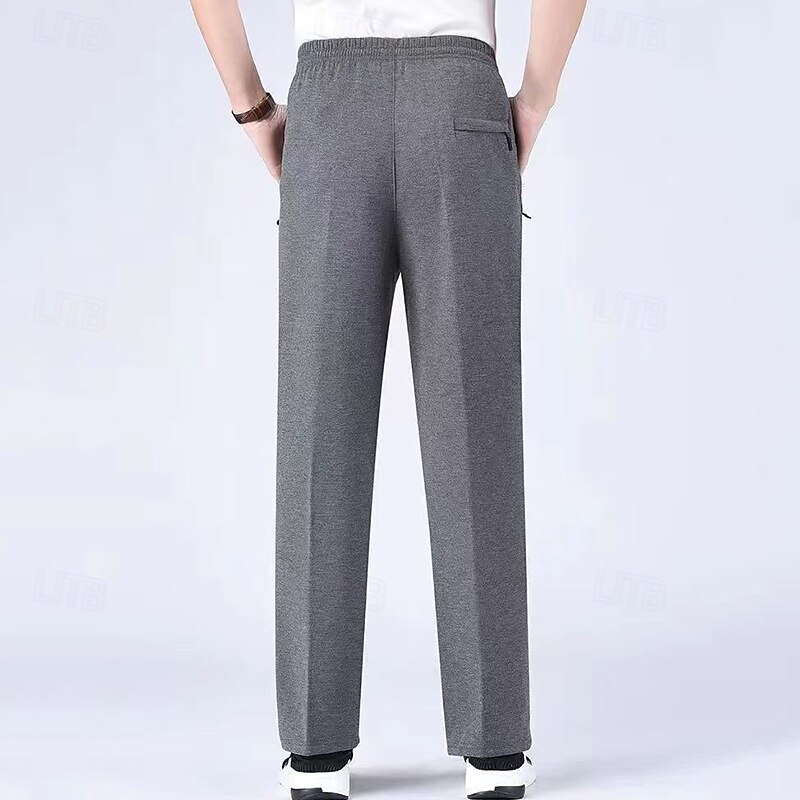 Men's Straight Leg Pants Lounge Pants with Pockets Bottoms Athleisure Gym Workout Gym Outdoor Running Slim Sportswear Activewear Solid Colored Black Dark Gray Light Grey4