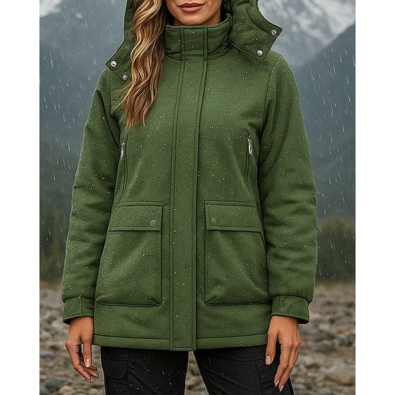Women's Hoodie Jacket Windbreaker Hiking Jacket Puffer Jacket Winter Outdoor Thermal Waterproof Windproof Winter Jacket Hunting Climbing Camping / Hiking / Caving Pink Army Green Blue Purple Khaki4