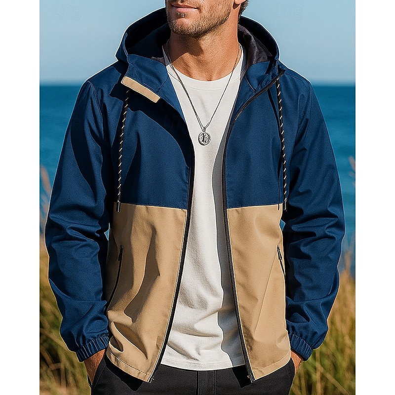 Men's Windbreaker Softshell Jacket Hiking Jacket Outdoor Waterproof Windproof Breathable Hiking Outfits Hiking Clothes Spring Autumn / Fall Top Fishing Camping / Hiking / Caving Running Patchwork