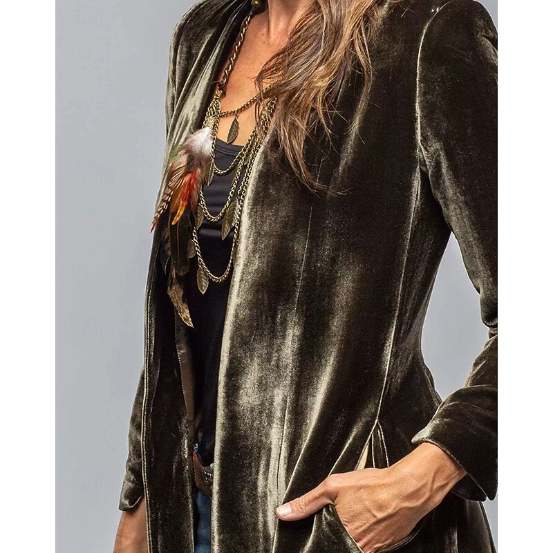 Women's Casual Jacket Warm Comfortable Pocket Fashion Outdoor Plain Going out Weekend Cardigan Regular V Neck Regular Fit Long Sleeve Outerwear Black Champagne Burgundy Fall Winter3