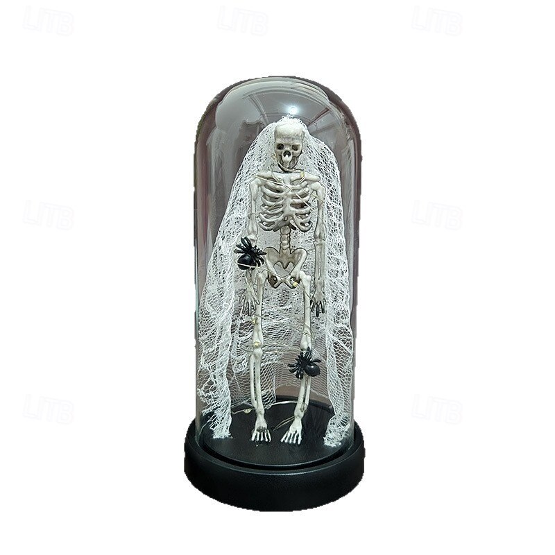 1 Pc 21.5 * 11CM Halloween Skull Ghost Bride with Light Acrylic Cover Creative Decoration Ghost Festival Horror Night Light AAA Battery Box 2025 New4