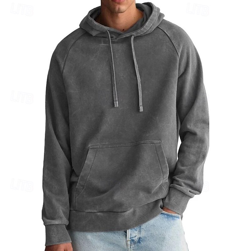 Men's Hoodie Pullover Hoodie Sweatshirt Black Light Green Burgundy Navy Blue Dark Green Hooded Plain Pocket Sports & Outdoor Casual Daily Streetwear Cool Sportswear Spring &  Fall Clothing Apparel4