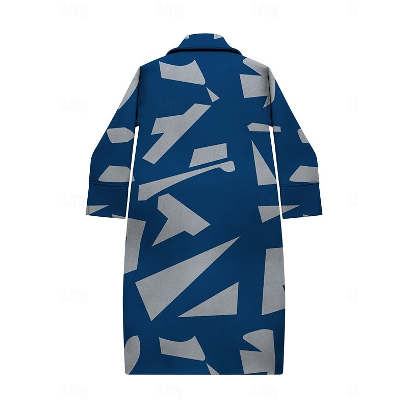 Women's Winter Coat Coat Comfortable Breathable Pocket Buttons Print Casual Color Block Vacation Street Casual Daily Wear Single Breasted Long Turndown Regular Fit Long Sleeve Outerwear Red Royal3