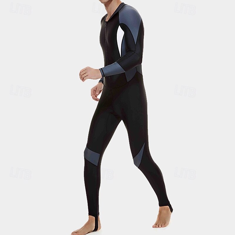 Men's Full Body Swimwear Dive Skin Suit UPF50+ Long Sleeve Swimwear Front Zip Swimming Diving Surfing Snorkeling Patchwork Summer Spring Autumn4