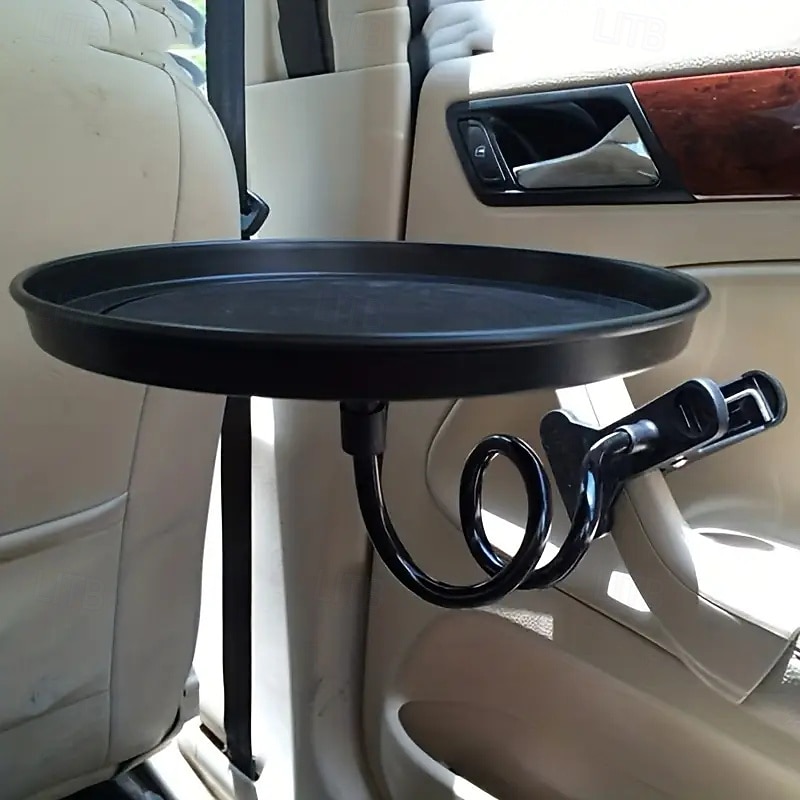Multi-functional Abs Car Tray With 360-degree Adjustable Design And Non-slip Surface. Holds Beverages And Snacks Suitable For Various Vehicle Sizes.4