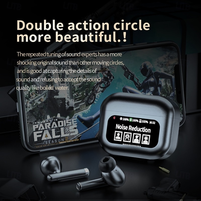 YW06 True Wireless Headphones TWS Earbuds In Ear Bluetooth 5.3 LED Light Sports ENC Environmental Noise Cancellation for Apple Samsung Huawei Xiaomi MI  Outdoor Trekking Running Office Business4