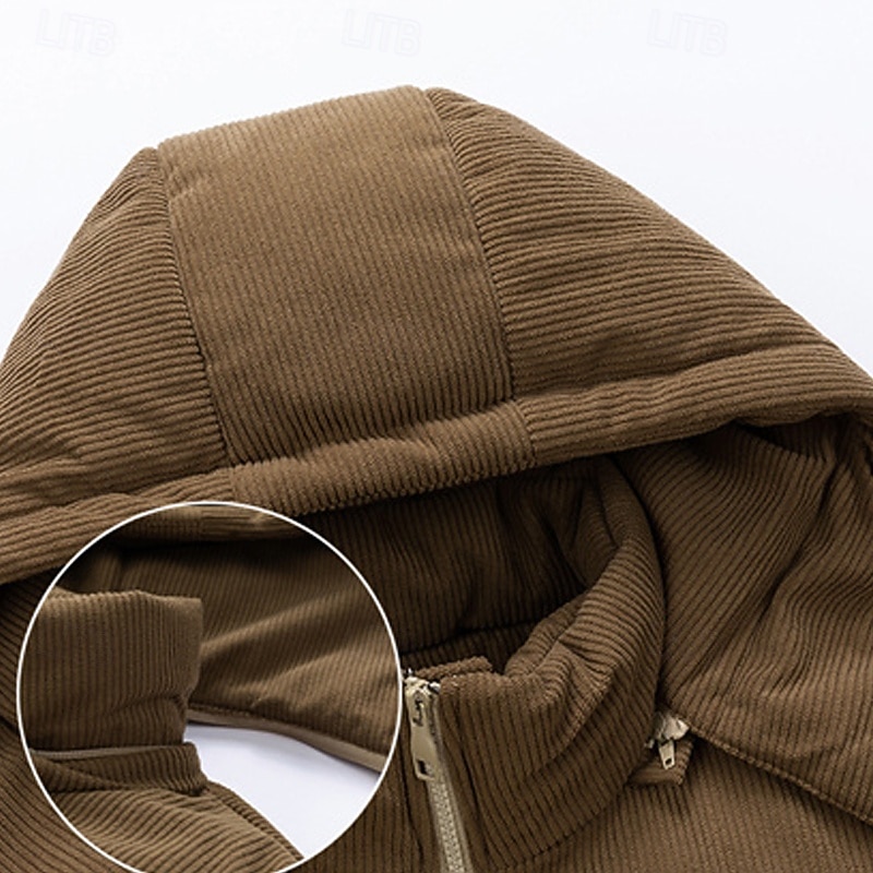 Men's Winter Coat Puffer Jacket Padded Jacket Pocket Polyster Vacation Daily Wear Date Regular Fashion Casual Comfortable Thermal Warm Winter Color Block Black Pink Blue Green Puffer Jacket4